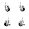 Service Caster 3 Inch 316SS Black Polyurethane Swivel 10mm Threaded Stem Caster Brake, 2PK SS316TS20S314-PPUB-BLK-M1015-2-TLB-2 - alternate 1